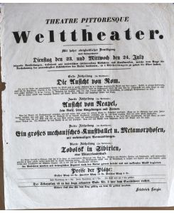 Theatre Pittoresque oder Welttheater. (Unterzeichner:) Friedrich Lorgie.