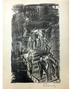 Treppe in Fiesole.   - Lithographie.