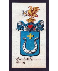 Brodetzky von Cury Böhmen Wappen coat of arms Manuskript