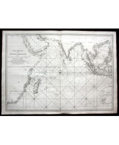 Carte reduite de . . le Cap de Bonne Esperance - Indian Ocean Australia Philippines China sea map Karte Mannevillette Neptune Oriental