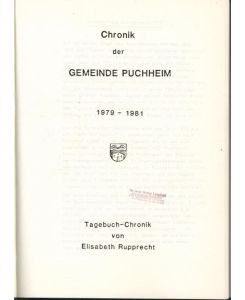 Tagebuch-Chronik, Chronik der Gemeinde Puchheim, 1. 1975-1978; 2. 1979-1981; 3. 1982-1984; 4. 1985-1987; 5. 1988-1990, ; fünf Bücher: