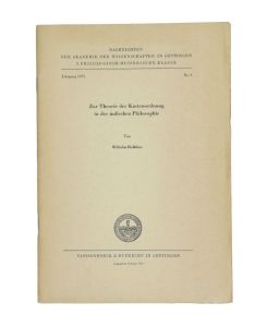 Zur Theorie der Kastenordnung in der indischen Philosophie. (= Nachrichten der Akademie der Wissenschaften in Göttingen. I. Philologisch-historische Klasse. Jahrgang 1975, Nr. 9).