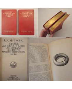Goethes Schriften zur Literatur Band I / II * 2 Bände der G A N Z L E D E R - V o r z u g s a u s g a b e / G r o ß h e r z o g - W i l h e l m - E r n s t - A u s g a b e