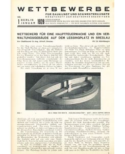 Nrn 1-12; 1928 und 1-6; 1929. Wettbewerbe für Baukunst und Schwesterkünste. Monatsheft(e) zur deutschen Bauzeitung.   - (= 1 1/2 Jahrgänge).