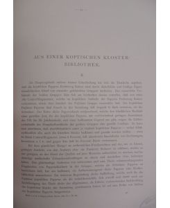 Aus einer koptischen Klosterbibliothek II. Separatdruck aus: Mittheilungen aus der Sammlung der Papyrus Erzherzog Rainer. II. und III. Band, 1887.