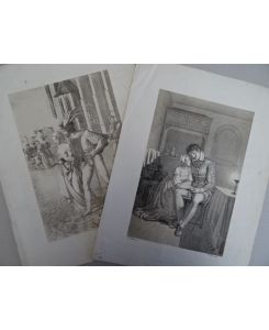 (Altötting 1782 - 1855 München). Gretchen und Faust. 2 Lithographien von Strixner nach Naeke von 1822. Je 28 x 19 cm.
