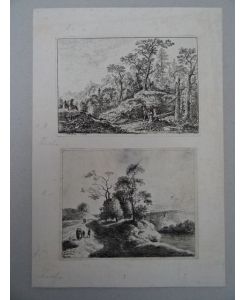 (Erfurt 1685 - 1752 Dresden). Landschaften. 5 Radierungen. Um 1740. 7, 5 x 4, 5 bis 13 x 20, 5 cm. Meist auf festes Papier montiert.