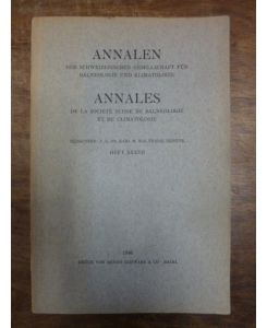 Annalen der Schweizerischen Gesellschaft für Balneologie und Klimatologie = Annales de la Société Suisse de Balneologie et de Climatologie, Heft XXXVII (37), [1946],