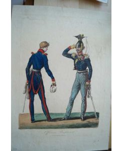 Militaria. Offizier. Original Aquarellierter Kupferstich. Vernet. um 1800