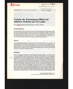 Ursache des Katzenaugen-Effekts bei erhitzten Zirkonen aus Sri Lanka.   - Z. Dt. Gemmol. Ges., 38, Nr. 2/3, S. 95-101, Stuttgart, August 1989.