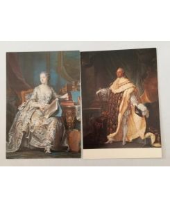 AK Portrait de la marquise de Popmpadour + Portrait du Roi Louis XVI (Konvolut 2 AK) 1974 nicht gelaufen.