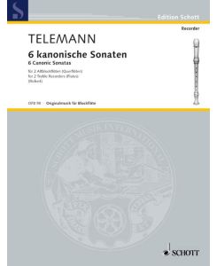 6 kanonische Sonaten  - (Serie: Originalmusik für Blockflöte), (Reihe: Edition Schott)