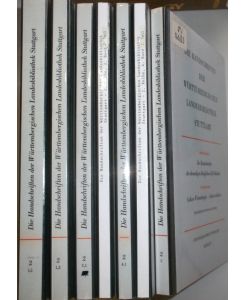 Die Handschriften der Württembergischen Landesbibliothek Stuttgart: ZWEITE REIHE (Konvolut aus 7 Teilbänden) - Bd. I (in 2 Teilen): Codices ascetici/ Bd. II/1: Codices Biblici. Codices dogmatici et polemici. Codices hermeneutici/ Bd. II/2: Codices hisotrici/ Bd. IV/1: Codices philologici. Codices Arabici. Codices philosophici/ Bd. IV/2: Codices physici, medici, mathematici etc. Poetae. Poetae Germanici. Vitae sanctorum/ Bd. V: Codices Wirtembergici. Codices militares.