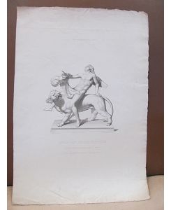 Amor auf einem Panther. Nach einem Bronzeguß von Reinhard in Stahl gestochen von Caspar. Herausgegeben vom Verein der Kunstfreunde in Bremen 1834.