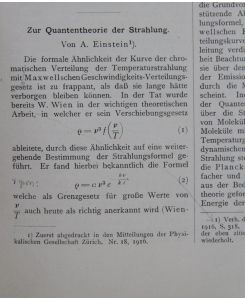 Zur Quantentheorie der Strahlung. S. 121-128 in: Physikalische Zeitschrift. Jahrgang 18.