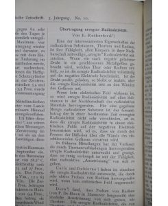 Übertragung erregter Radioaktivität. Together with 4 other publication in: Physikalische Zeitschrift, volume 3 (1902).
