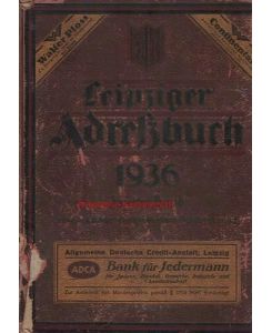Leipziger Adreßbuch 1936. HIER: Zweiter Band,