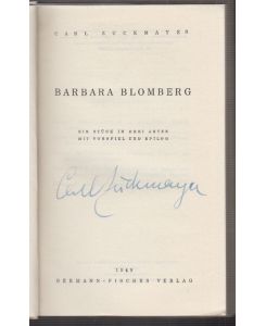 Barbara Blomberg. Ein Stück in drei Akten mit Vorspiel und Epilog.