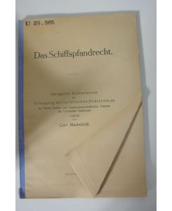 Das Schiffspfandrecht.   - Inaugural-Dissertation (Universität Greifswald).