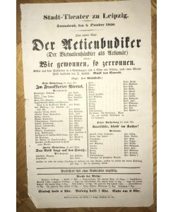 Konvolut von 16 Theaterzetteln zu Aufführungen am Leipziger Stadttheater.