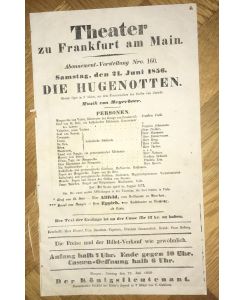 Konvolut von 26 Theaterzetteln zu Aufführungen am Frankfurter Theater.