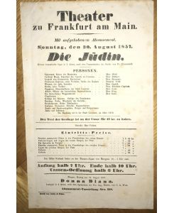 Konvolut von 26 Theaterzetteln zu Aufführungen am Frankfurter Theater.