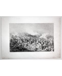 Gustave Doré battle Schlacht soldiers Soldaten Waffen weapons Lithographie lithograph