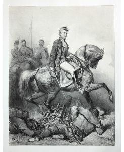 Gustave Doré Soldat soldier Pferd horse Schlacht battle Lithographie lithograph