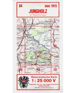 Österreichische Karte - Blatt 84 Jungholz - BMN 7815.   - Maßstab 1. 25 000 - Mit Wegmarkierungen.
