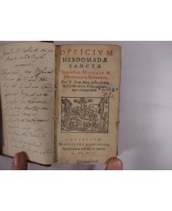 Officium Hebdomadae Sanctae Secundum Missale & Breviarium Romanum.