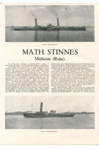 Werbeanzeige: Math. Stinnes. Kohlenhandel und Schiffahrt, Mühlheim (Ruhr).