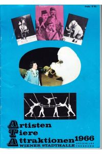 ARTISTEN TIERE ATTRAKTIONEN 1966. Offizielles Programm Wiener Stadthalle.