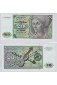 T145887 Banknote 20 DM Deutsche Mark Ro. 271b Schein 2. Jan. 1970 KN GF 1031461 D