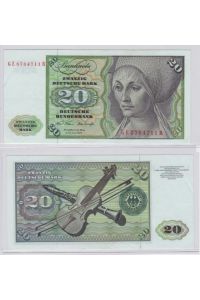 T145890 Banknote 20 DM Deutsche Mark Ro. 271b Schein 2. Jan. 1970 KN GE 8764711 R