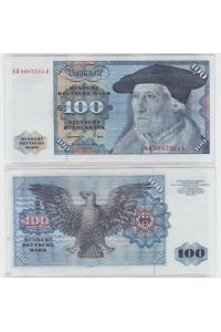 T146029 Banknote 100 DM Deutsche Mark Ro 278a Schein 1. Juni 1977 KN NH 8607381 G