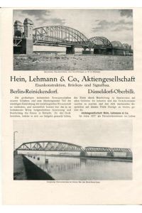 Werbeanzeige: Hein, Lehmann & Co. AG, Eisenkonstruktion, Brücken- und Signalbau, Berlin-Reinickendorf.