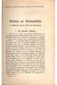 3. Stammbuch - Beiträge zur Adelsgeschichte -  - 1. Die Familie Schinkel,