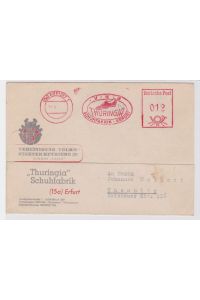 69019 Firmen Karte Erfurt VEB `Thuringia Schuhfabrik` 1952