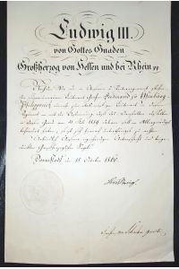 Ernennungsurkunde zum Leutnant für Ferdinand zu Ysenburg-Philippseich.