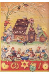 Flechsig Adventkalender Nr. 7 Weihnachtsbäckerei. Illustriert von Charlotte Baron-Raabe.