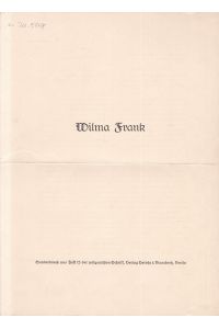 Wilma Frank. Sonderdruck