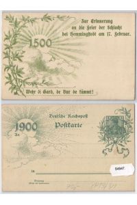 54947 DR Ganzsachen Postkarte PP19/D1 Feier der Schlacht bei Hemmingstedt