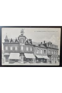 AK Ansichtskarte Saint-Amand-les-Eaux. Place de la Gare (Stempel K. B. Kavallerie-Division)