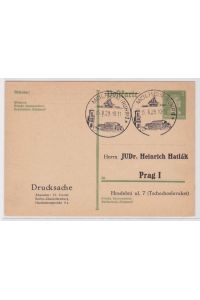 97456 DR Ganzsachen Postkarte P175 Zudruck JUDr. Heinrich Hatlak Prag 1929