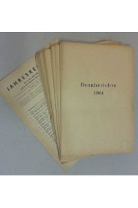 Rennberichte 1961 (nebst) Jahresregister der in der DDR 1961 gelaufenen und in den Rennberichten aufgeführten Pferde.