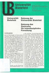 Satzung der Universität Bielefeld / Satzung des Zentrums für interdisziplinäre Forschung (1974)