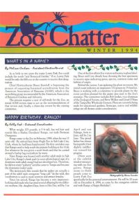 Zoo Chatter Winter 1994