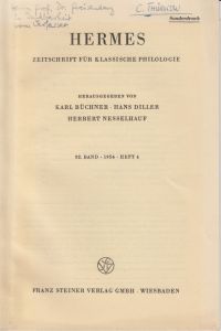 Die Epistula Sapphus im Codex Hamburgensis Phil. 126. [Aus: Hermes, 82. Bd. , 1954, Heft 4].
