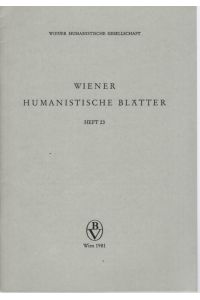 Wiener humanistische Blätter Heft 23.
