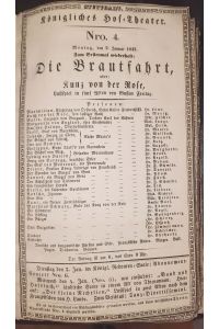 Sammelband mit 226 Theaterzetteln zu verschiedensten Aufführungen im Königlichen Hof-Theater Stuttgart.